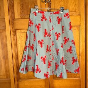 A-line lobster print skirt
